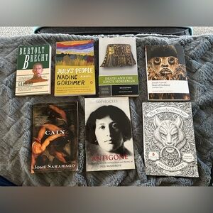 Literature books for university course.